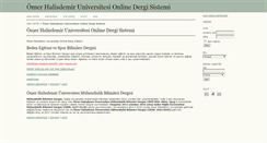 Desktop Screenshot of dergi.nigde.edu.tr